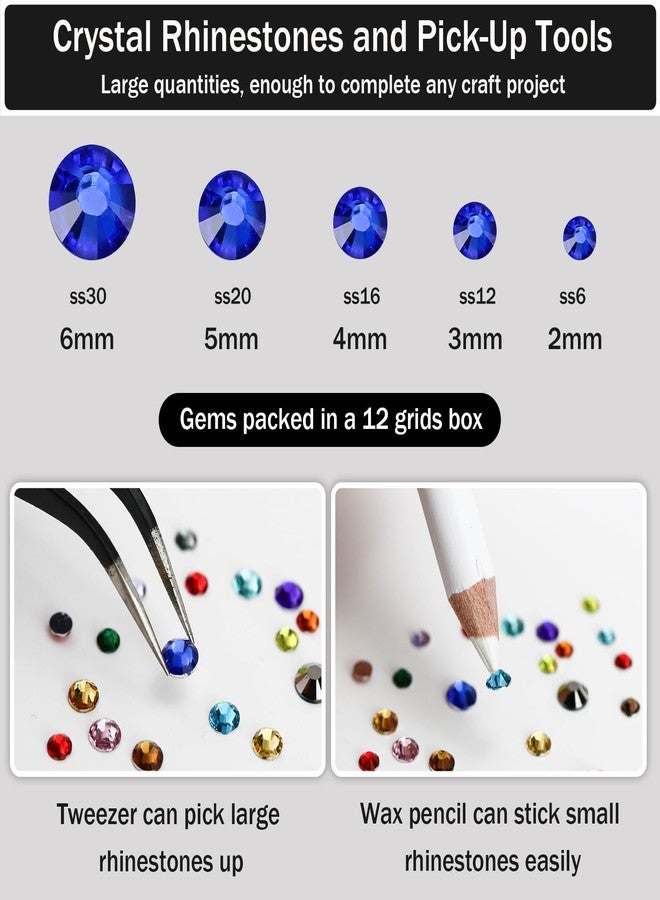 Towenm B7000 Clear Glue with 4000PCS Dark Blue Rhinestones for Crafts Clothing Fabric Shoes, Glue Fix Flatback Gems for Nails Face Jewelry, Mixed 5 Sizes 2mm 3mm 4mm 5mm 6mm Diamond Bejeweled Kit - Image 4