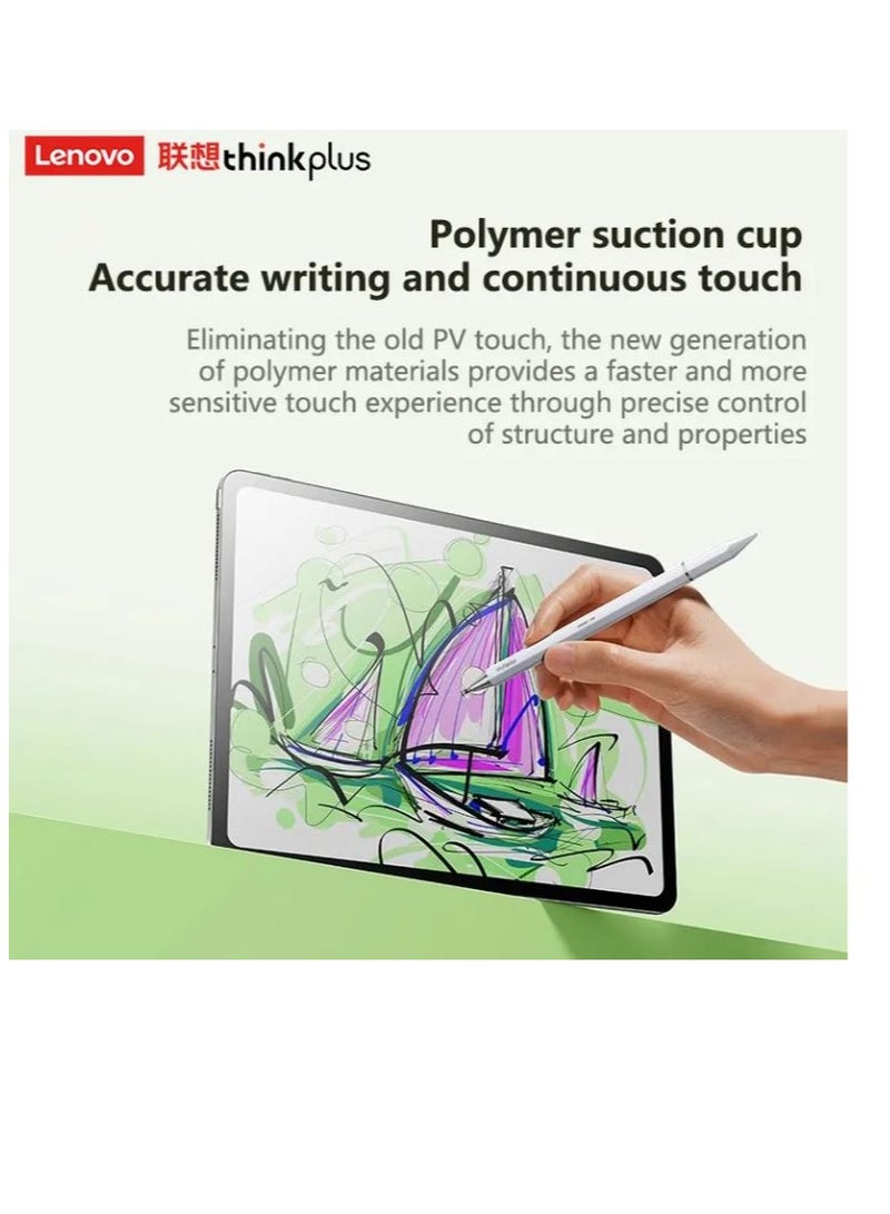 Lenovo ThinkPlus BP28 3-in-1 Universal Magnetic Touchscreen Pen | Accurate Writing & Lag-Free Touch for iPads, Tablets, Phones | No Battery Needed | Durable Aluminum Alloy Design - White - Image 4