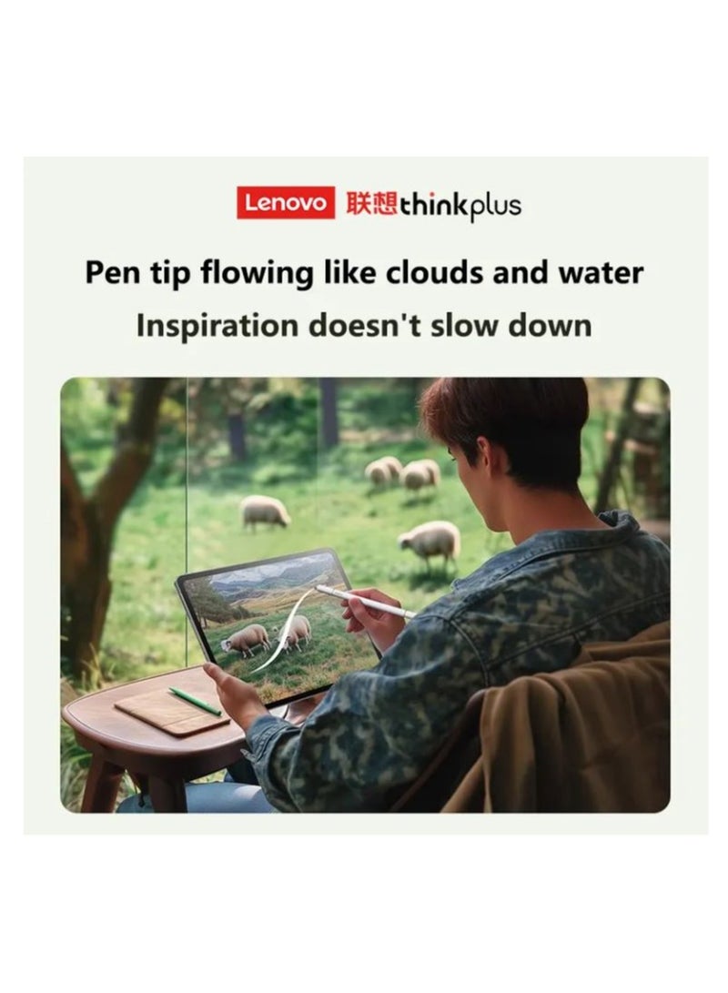Lenovo ThinkPlus BP28 3-in-1 Universal Magnetic Touchscreen Pen | Accurate Writing & Lag-Free Touch for iPads, Tablets, Phones | No Battery Needed | Durable Aluminum Alloy Design - White - Image 3