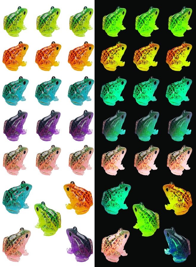 Barydat 40 Pcs Miniature Frog Figurines Toy Luminous Mini Resin Frog Mini Frog Figures Frog Model Garden Decor DIY Terrarium Craft Ornament Accessories for Moss Landscape Decoration (0.98 x 0.98 Inch) - Image 1