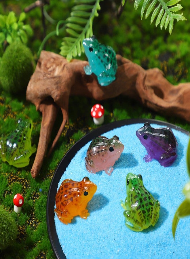 Barydat 40 Pcs Miniature Frog Figurines Toy Luminous Mini Resin Frog Mini Frog Figures Frog Model Garden Decor DIY Terrarium Craft Ornament Accessories for Moss Landscape Decoration (0.98 x 0.98 Inch) - Image 2