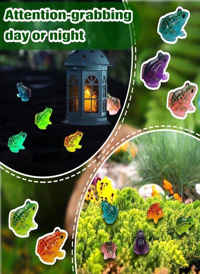 Barydat 40 Pcs Miniature Frog Figurines Toy Luminous Mini Resin Frog Mini Frog Figures Frog Model Garden Decor DIY Terrarium Craft Ornament Accessories for Moss Landscape Decoration (0.98 x 0.98 Inch) - Image 5