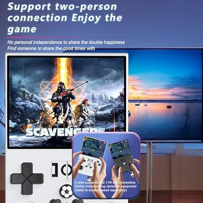 R36PRO RETRO HANDHELD GAME CONSOLE LINUX SYSTEM 128G CARD 20000+ GAME,PORTABLE RETRO GAME CONSOLE 3.5 IPS SCREEN SUPPORT 802.11N WIFI CONNECTO (CLEAR BLACK-128G) - Image 5