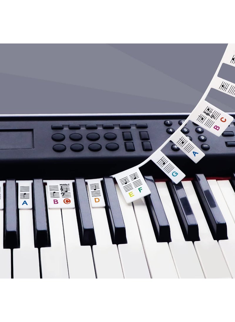 GICUNK Removable Piano Key Stickers Note Labels for 88 Key Full Size GICUNK Silicone Reusable Piano Keyboard Stickers for Beginners Comes with BoxColor 