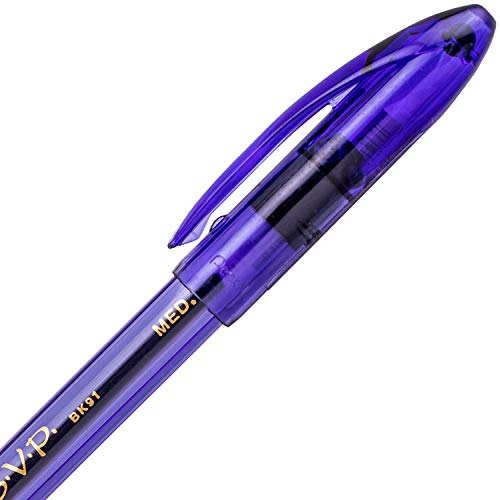 Pentel RSVP Razzle-Dazzle Ballpoint Pen, (1.0mm) Medium Line, Violet Barrel, Black Ink, Box of 12 (BK91RDV-A) - Image 5