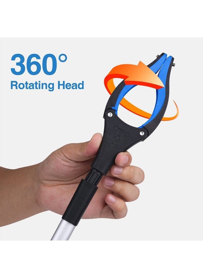 Xth-Nth 2-Pack Grabber Reacher Tool,32 Inch Extra Long Steel Foldable Pick Up Stick with Strong Grip Magnetic,360°Rotating Anti-Slip Jaw,Trash Claw Grabber Tool,Hand Grabber for Reaching,Arm Extension  - Image 2