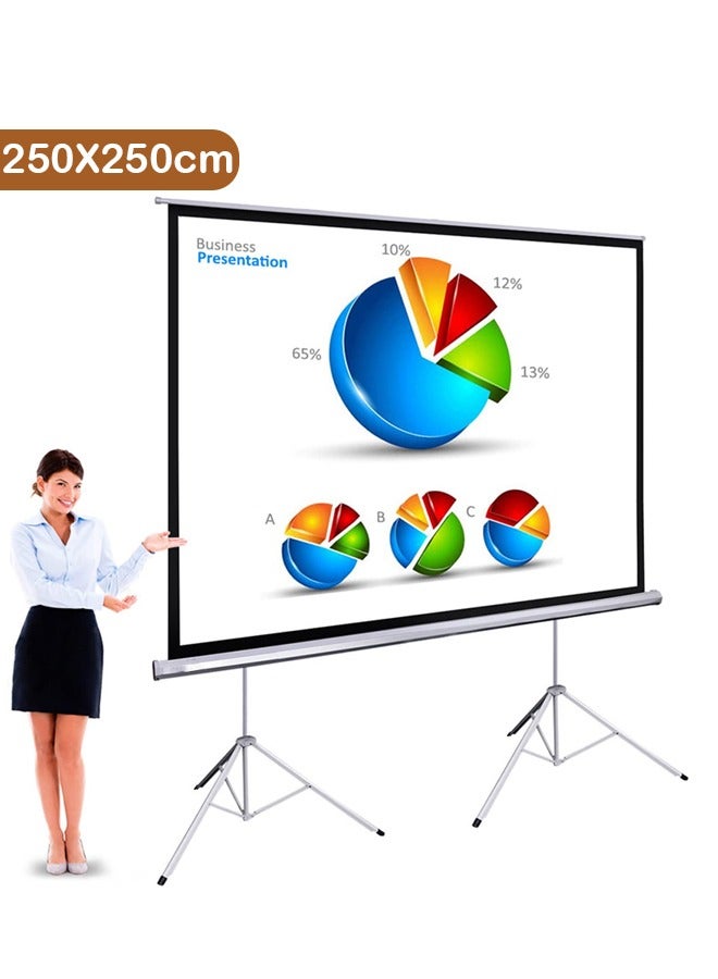 Taimi Tripod Screen Projector with Dual Tripods - 250x250cm  - Image 1
