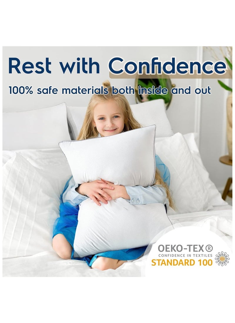 Cool Baby Pillows Queen Size Set of 2 Bed Pillows for Sleeping Queen Pillows 2 Pack for Back Stomach or Side Sleepers Machine Washable 20" x 30"  - Image 4