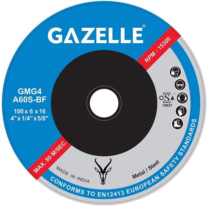 Gazelle Metal Grinding Disc 4" x 1/4" x 5/8"
