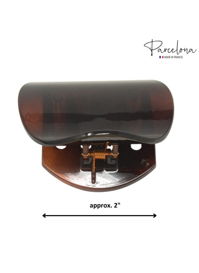 Parcelona France Onde Celluloid Tortoise Shell Side Slidein Secure Grip Hair Updo Hinge Duck Hair Claw 2 3/4 Inch  - Image 4