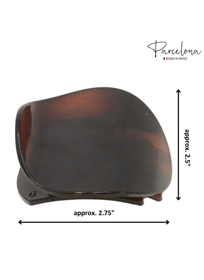 Parcelona France Onde Celluloid Tortoise Shell Side Slidein Secure Grip Hair Updo Hinge Duck Hair Claw 2 3/4 Inch  - Image 5