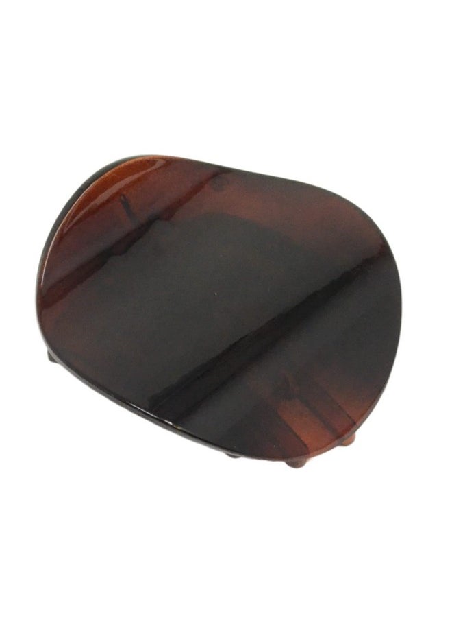 Parcelona France Onde Celluloid Tortoise Shell Side Slidein Secure Grip Hair Updo Hinge Duck Hair Claw 2 3/4 Inch  - Image 2
