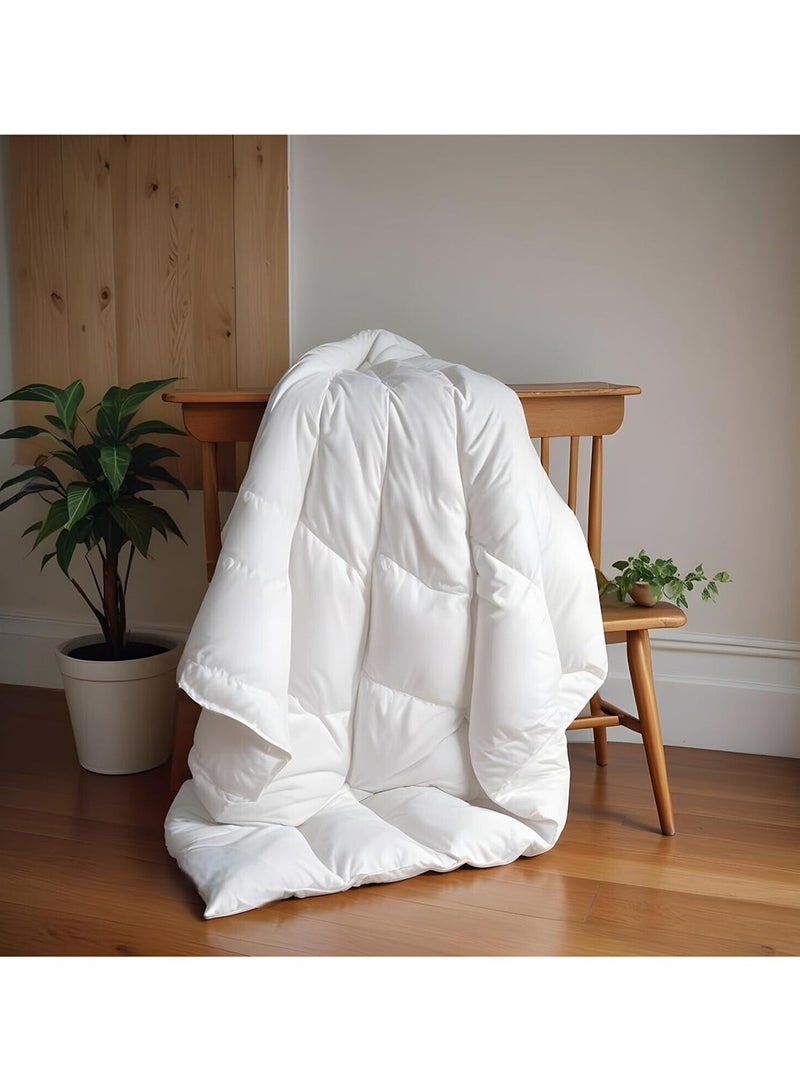 Lightweight King Duvet 220×240 cm  65 GSM Soft Microfiber Cover, 250 GSM Fibre Fill, Breathable Everyday Comforter - Microfiber White - Image 3