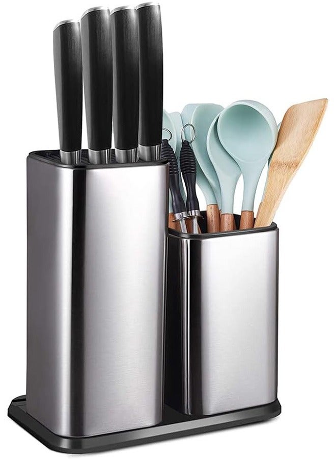 Garlo Universal Knife Block Without Knives,Modern Utensil Holder for Countertop,Stainless Steel Knife Holder for Kitchen Counter,Edge-Protecting Knife Storage,Multi-function Knife Organizer - Image 1