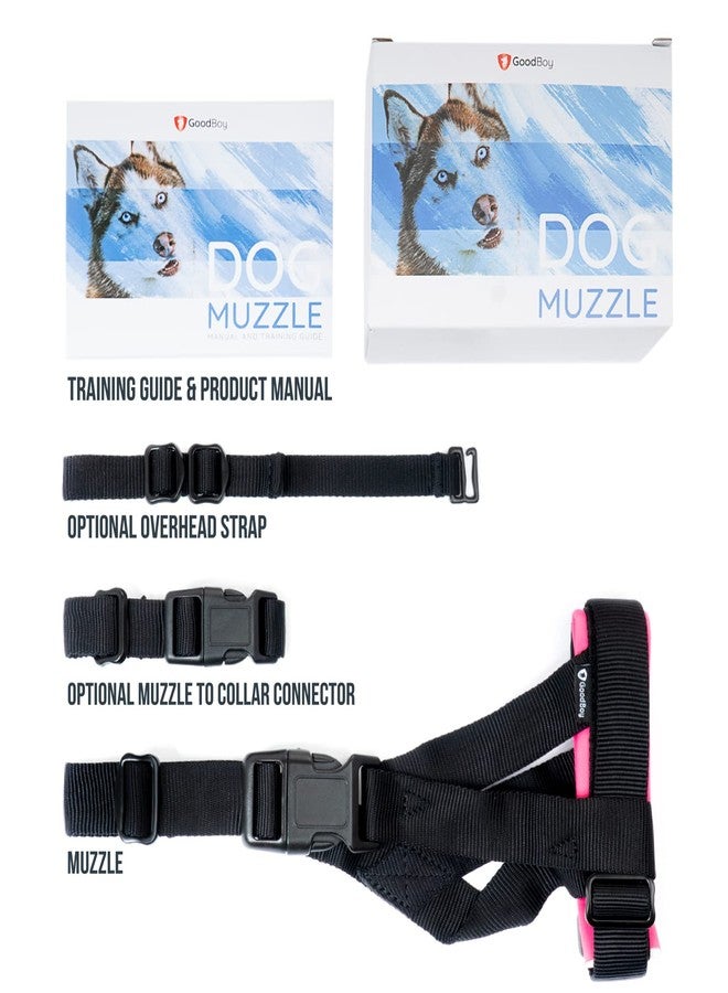 GoodBoy Gentle Muzzle Guard for Dogs - Prevents Biting and Unwanted Chewing Safely - New Secure Comfort Fit - Soft Neoprene Padding - No More Chafing - Training Guide Helps Build Bonds with Pet (XL, Pink) - Image 2