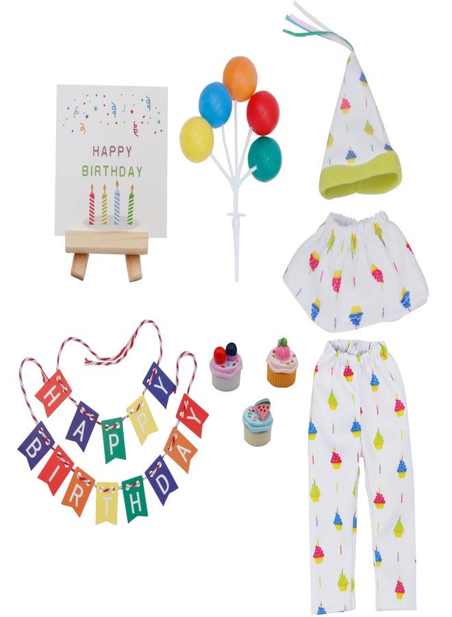 i-Beeboo Christmas Elf Birthday Accessories Kit Tradition Holiday Clothes Set Include Outfits Cake for Christmas Decoration （Birthday - Image 1