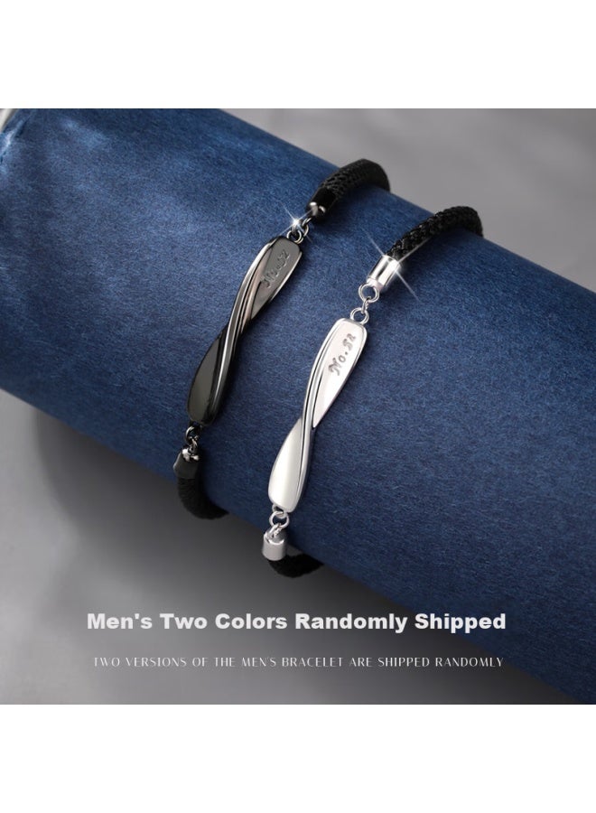 Manhe S925 Silver Mobius Couple Bracelet, One Pair For Men And Women, Wife's New Year Birthday Gift For Girlfriend Or Female Friend - Image 2