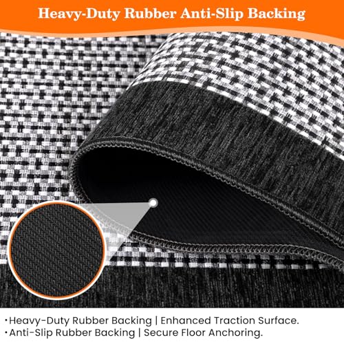 StepRite Kitchen Rugs, Kitchen Mats for Floor, 32"x20" Non-Slip Machine-Washable Kitchen Throw Rug, Absorbent Kitchen Runner Rugs Office, Kitchen Sink Standing Desk Mat, Kitchen Decor Carpet, Black - Image 4