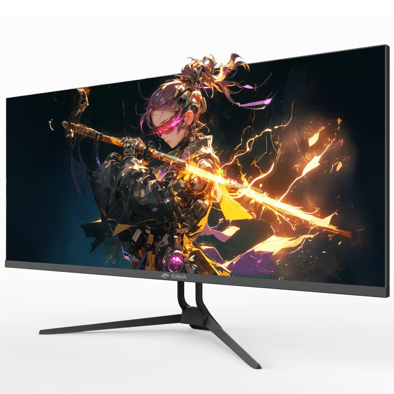 CRUA 34'' Gaming Monitor 165Hz/144Hz, UWQHD 3440x1440P IPS Ultrawide Screen Computer Monitors with Built-in Speakers, Supports FreeSync, 120% sRGB, PIP/PBP, HDMI2.0 & DP1.4, Wall Mount&Tilt Adjustable - Image 2