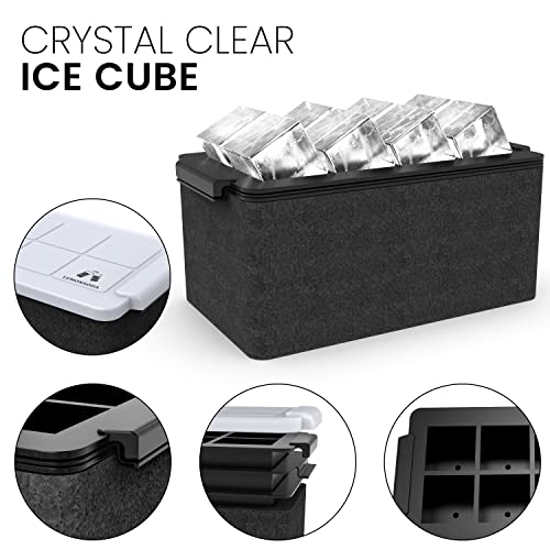 LEMONSODA Crystal Clear Ice Cube Maker Tray - Makes 8 2" Square Ice Cubes Mold for Whiskey, Scotch, and Cocktails - Premium Packaging - Image 2