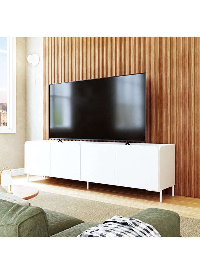 Home Box Wooden TV Table With Storage  - Mdp 15Mm Color White 180 x 38 x 50.5 cm  - Image 1