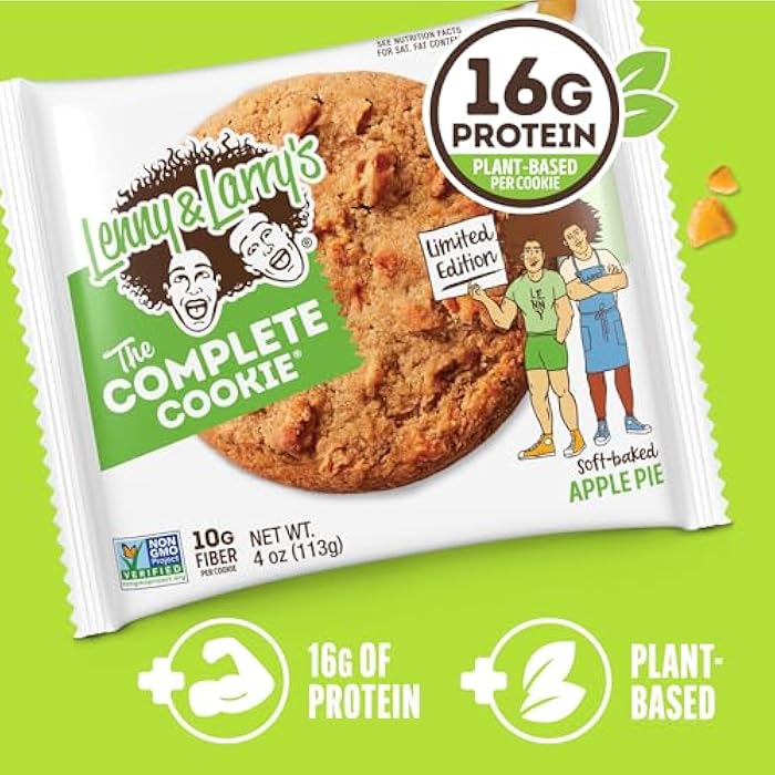 Lenny & Larry's The Complete Cookie, Apple Pie, 16g Plant Protein, Vegan, Non-GMO, 4 Ounce Cookie (Pack of 12) - Image 3