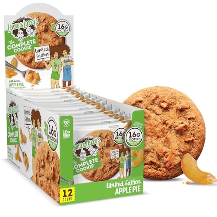 Lenny & Larry's The Complete Cookie, Apple Pie, 16g Plant Protein, Vegan, Non-GMO, 4 Ounce Cookie (Pack of 12) - Image 1