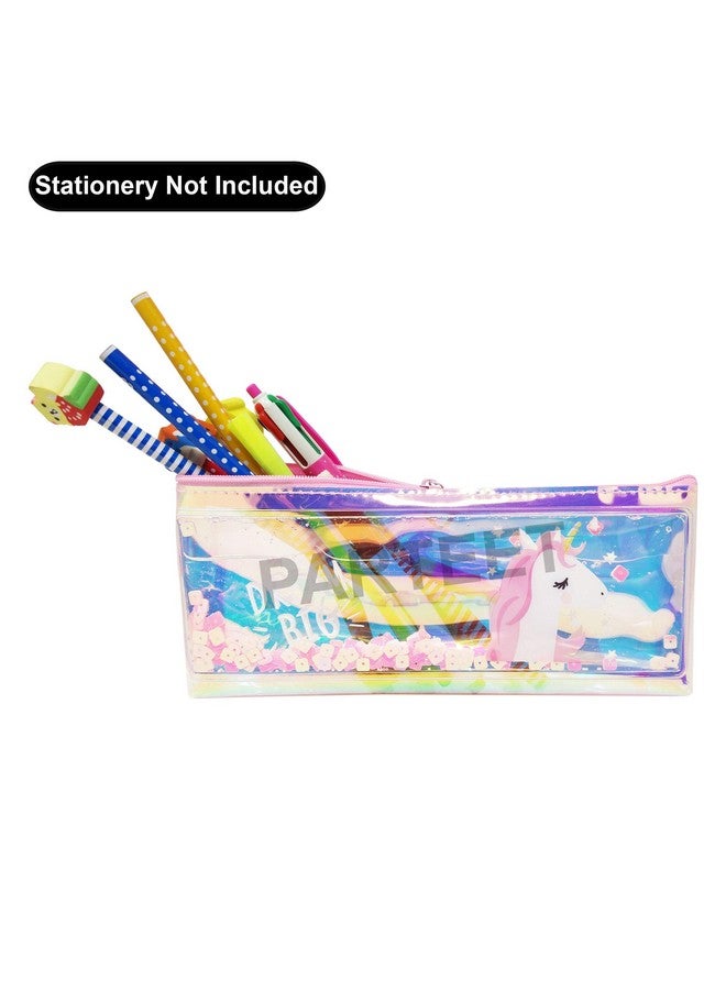 PARTEET Cute Water Glitter Pencil Pouch for Stationery and Makeup Accessories(1Pc)(Assorted Color) - Image 3