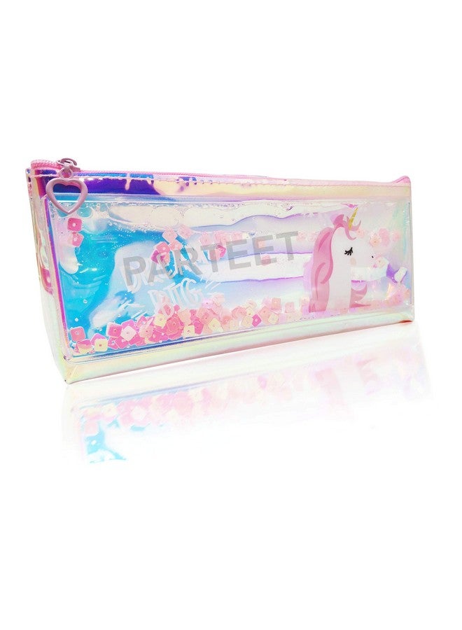 PARTEET Cute Water Glitter Pencil Pouch for Stationery and Makeup Accessories(1Pc)(Assorted Color) - Image 2