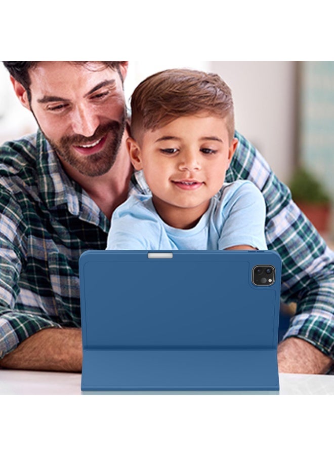 TIGER Modern iPad Pro 11 Inch 2024 Case (5th Gen, M4) – Lightweight Protective Cover with Pencil Slot, USB-C Pencil Charging, Auto Wake/Sleep Feature, Touch ID Access, Magnetic Foldable Stand for Desk or Travel (Navy Blue) - Image 5