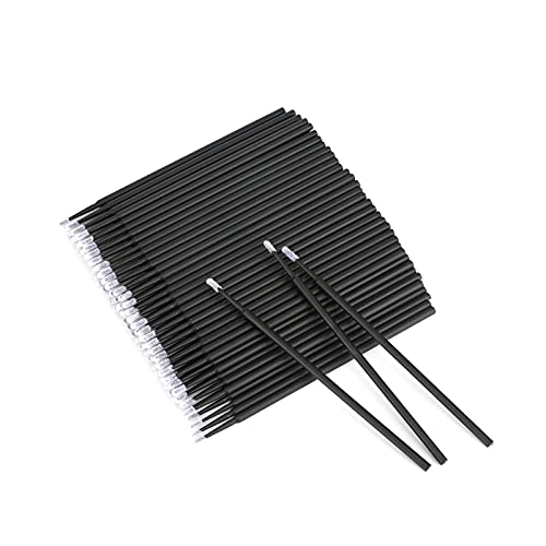 G2PLUS 500PCS Cotton Swabs Black Disposable Micro Applicators Brush for Makeup and Personal Care Micro Swabs for Eyelash Extensions Nails Eyeliner Head Diameter 25mm0098
