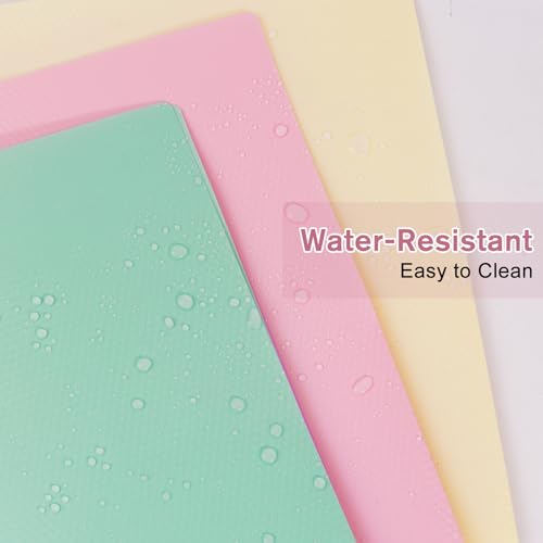 EEHZTSI 6-Pack Plastic andPockets and Prongs,2-Pocket and3 Fasteners, Pastel Folders Holds US Letter Size Paper for School/Office/Home, Pink - Image 2