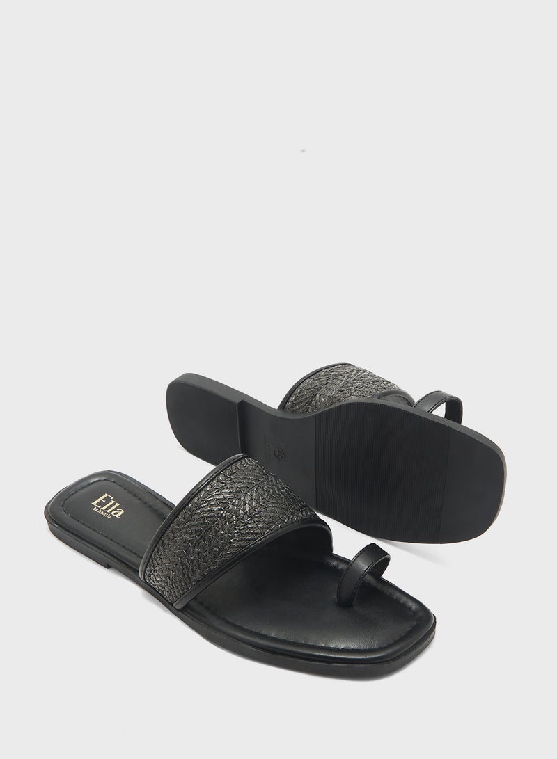 ايلا صندل مسطح من الرافييا - Image 3