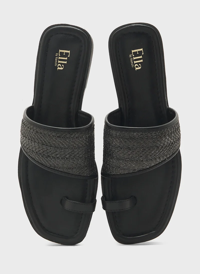 ELLA Raffia Flat Sandal