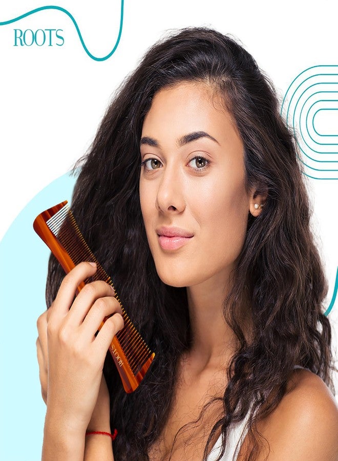 ROOTS Yoga Hair Comb | Dual Teeth For Styling & Detangling | Rounded Teeth prevent Hair & Scalp damage | For Women with Straight, Long & Wavy Hair | Wet & Dry use | Length - 7.4 Inch | Model No - YC1 - Image 4