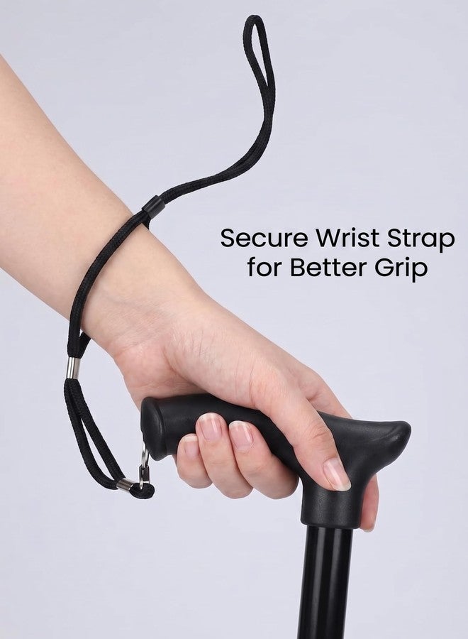 DOLTAS Walking Stick with Adjustable Height | Lightweight Cane for Senior Citizens | Ergonomic Grip Walking | Stable Base Leg Support Stick for Elderly, Patients & Disabled - Image 3