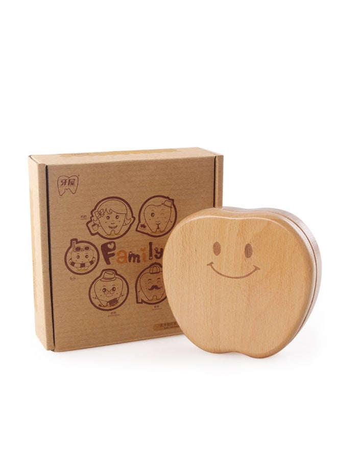Wooden Baby Teeth Apple Egg-Shaped Cartoon Baby Teeth Storage Box Boys And Girls Birthday Gift Commemorative Box-Color:Eggs-customizable Pattern  - Image 5