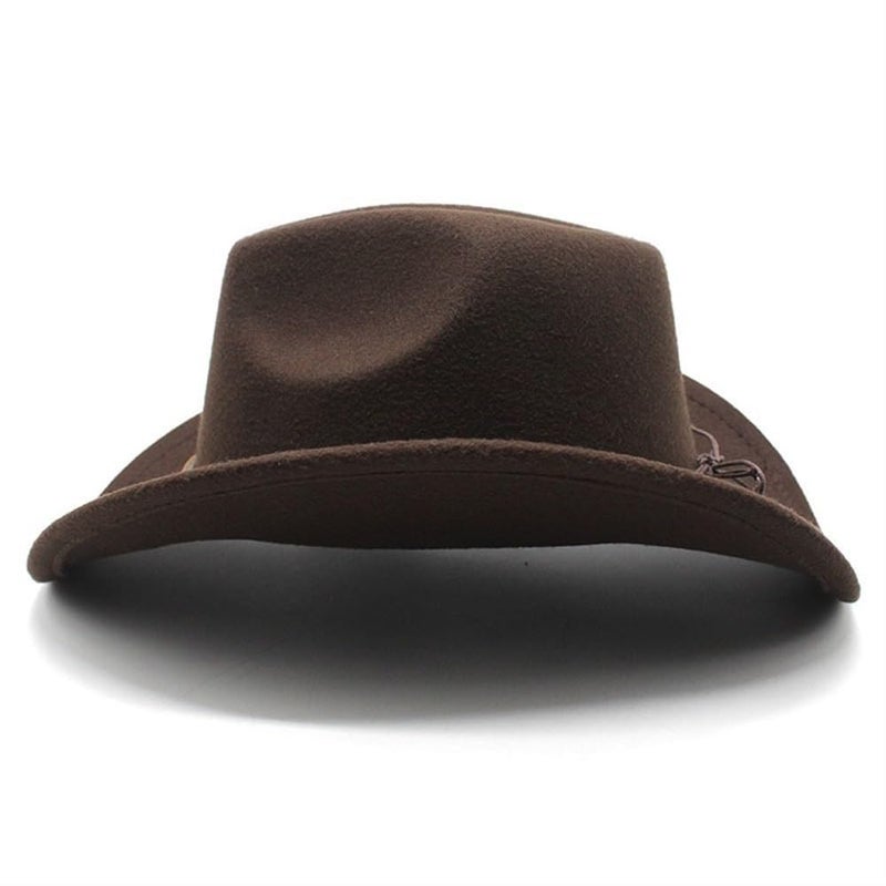 WDEY Classic Cowboy Hat, Wide Brim Western Felt Cowboy Hat For Men and Women, Party Hat Photo Prop (Coffee) - Image 4