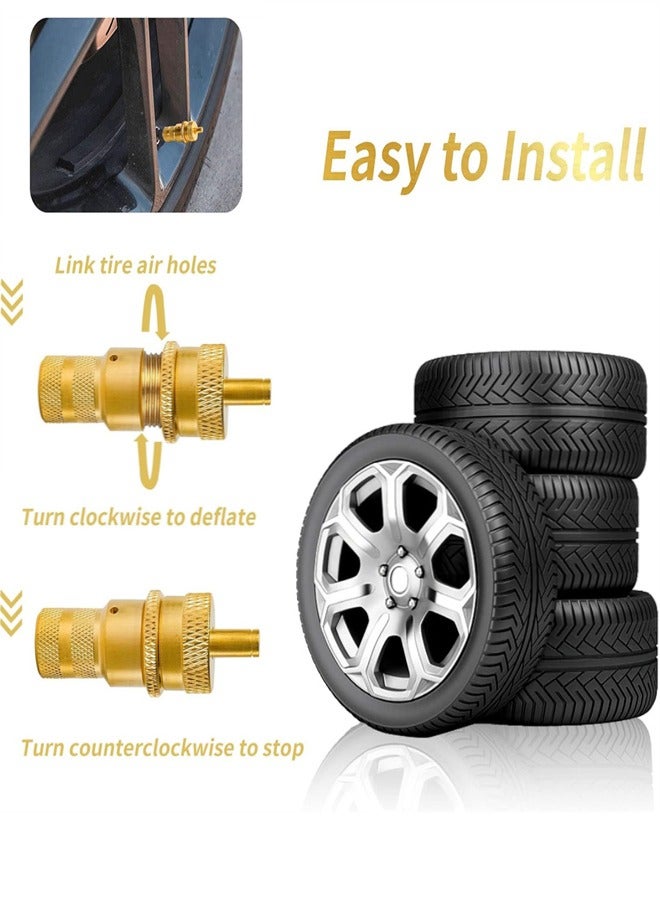 Car Air Tire Deflators Kit, Automatic Tire Deflators Kit, 6-30 PSI Adjustable Tire Deflator Valve with Bag, Air Down Tire Deflators Offroad Accessories with 4 Valve Stem Caps for Jeep Car Motorcycle - Image 3