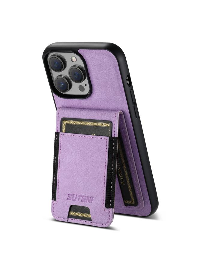Suteni Case For iPhone 14 Pro Max H03 Litchi Leather Card Bag Stand Back Phone Case - Image 3