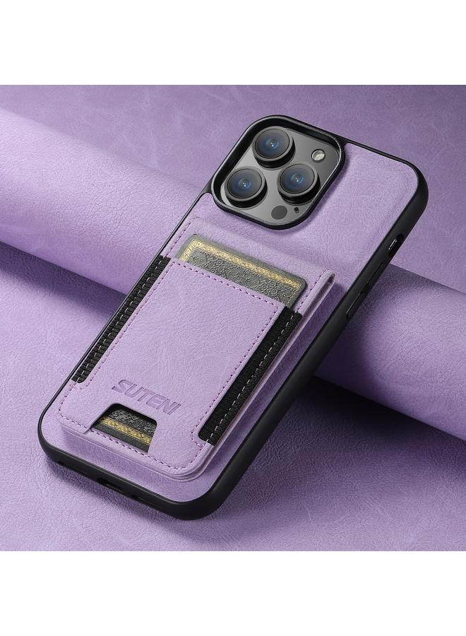 Suteni Case For iPhone 14 Pro Max H03 Litchi Leather Card Bag Stand Back Phone Case - Image 2