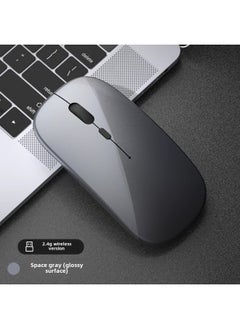 Wireless Mouse Charging Silent Bluetooth Dual-mode Home Office Laptop Desktop External Unlimited Mouse-Specifications:Space Gray/wireless Version [silent + Rechargeable]