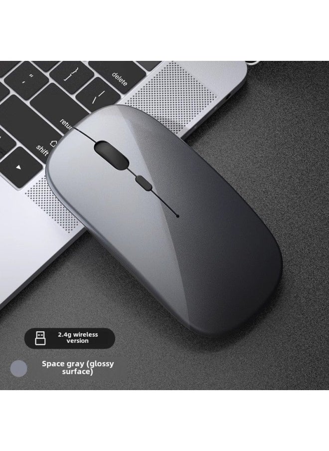 Generic - Wireless Mouse Charging Silent Bluetooth Dual-mode Home Office Laptop Desktop External Unlimited Mouse-Specifications:Space Gray/wireless Version [silent + Rechargeable] - Image 1