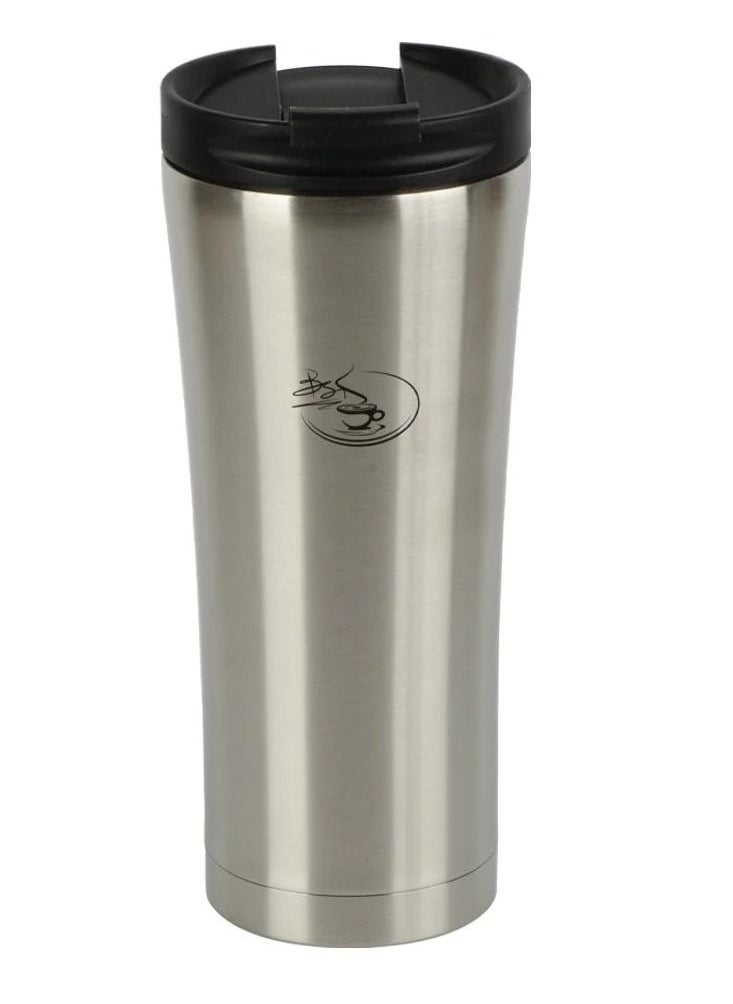BASURRAH Vacuum Thermos Mug , Steel, Silver 400ML  - Image 2