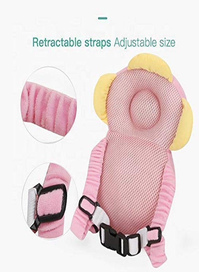 PRISCILLA Baby Toddlers Kids Child Head Back Safety Protector Pad Cushion Pillow with Straps (Pink) - Image 5