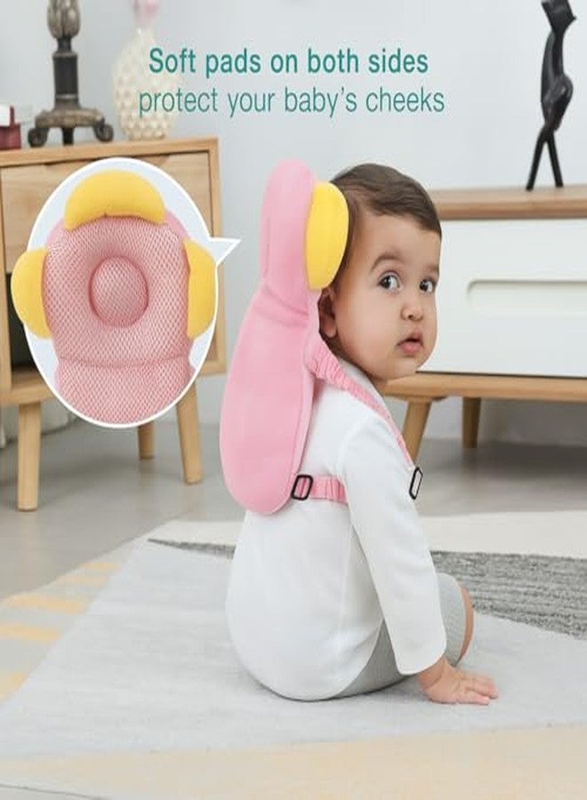 PRISCILLA Baby Toddlers Kids Child Head Back Safety Protector Pad Cushion Pillow with Straps (Pink) - Image 3