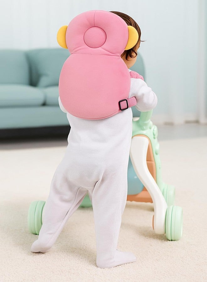 PRISCILLA Baby Toddlers Kids Child Head Back Safety Protector Pad Cushion Pillow with Straps (Pink) - Image 1