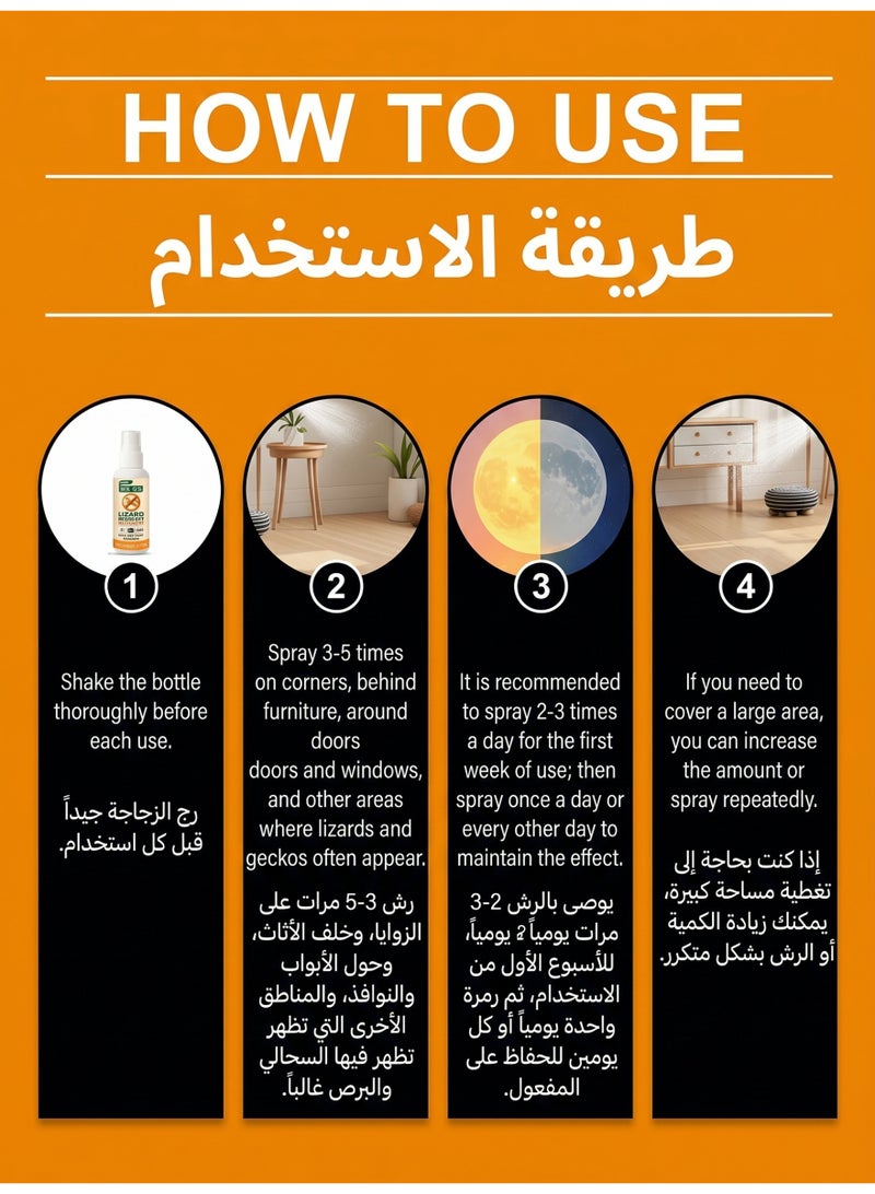السمك اليهودي رذاذ طارد الوزغ الطبيعي - مكافحة الحشرات المتعددة مع تأثير طويل الأمد | آمن غير سام للمطابخ/المنازل | مقاومة الصراصير والنمل والعناكب بتطبيق سريع - Image 3