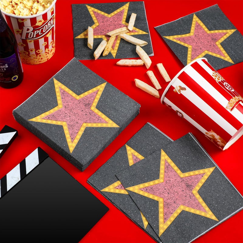 Feifeiya 60 Pcs Movie Star Cocktail Paper Napkins 6.5 x 6.5 Inches Disposable Paper Napkins Dessert Beverage Napkin for Decoupage Luncheon Napkin for Theme Party Wedding Birthday Party - Image 4