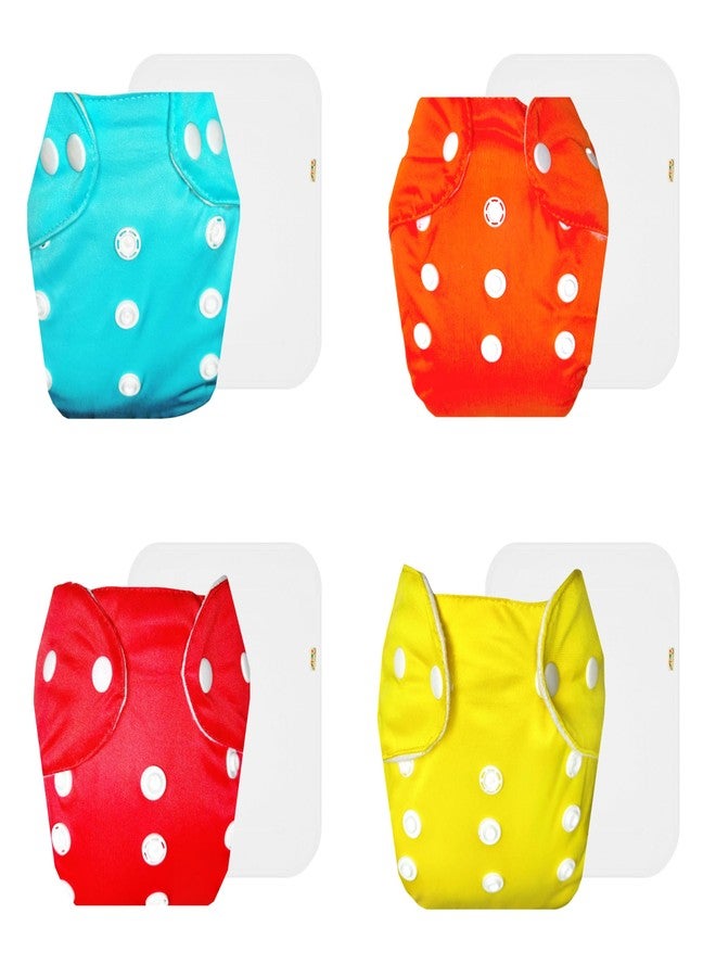 Dumbledo Lite Cloth Diaper with Cotton Insert (Pack of 4) | Hypoallergenic | Reusable & Washable | Easy to Clean | Everyday Diapering Essential | 3 Months - 2 Years | Unisex Baby - Image 1